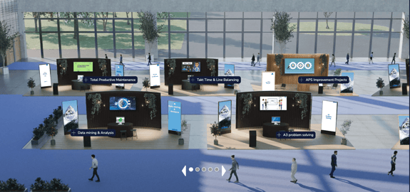 Exhibition Hall with five exhibition stands in Virtual hive