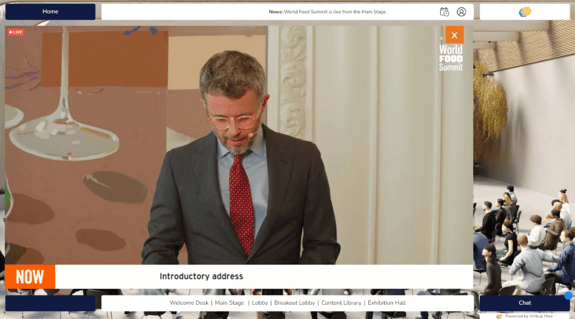 King Frederik of Denmark present at Food Nation on the Virtual Hive platform